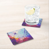 パークールアーバンランニングフリーフリースタイリングモダンアート スクエアペーパーコースター (インサイチュ)