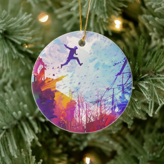 パークールアーバン走フリーのセラミック装飾 セラミックオーナメント (ツリー)