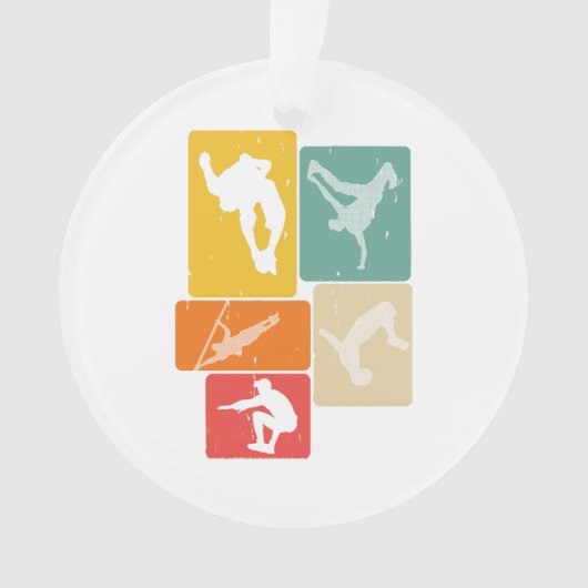 パークールフリーランナートレーサーレトロフリールーニング オーナメント (正面)