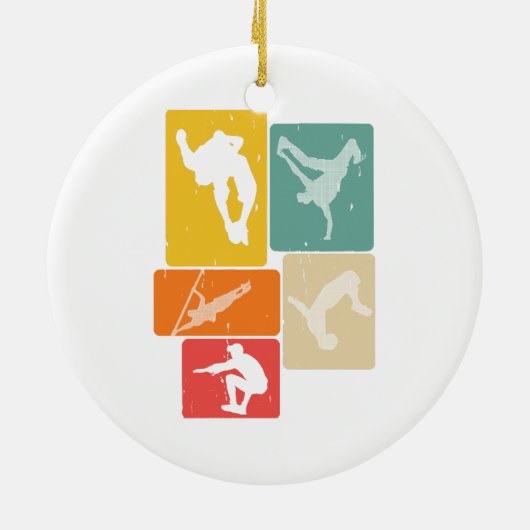 パークールフリーランナートレーサーレトロフリールーニング セラミックオーナメント (裏面)