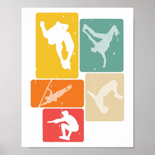 パークールフリーランナートレーサーレトロフリールーニング ポスター (正面)