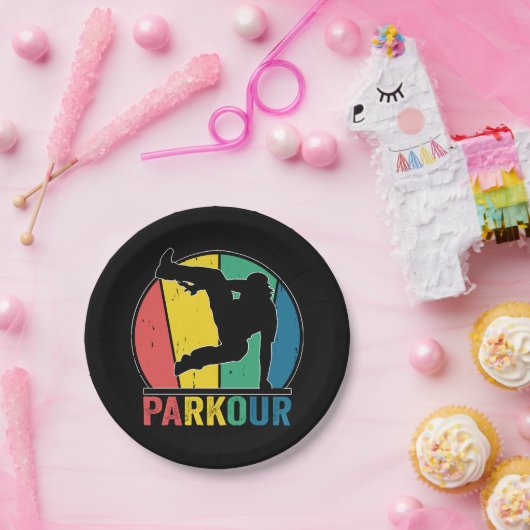 パークールフリーランニングのトレーニングトレーサーレトロ ペーパープレート (パーティー)