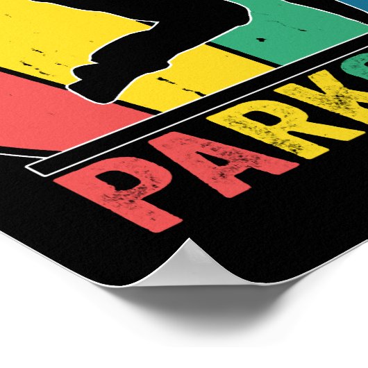 パークールフリーランニングのトレーニングトレーサーレトロ ポスター (角)