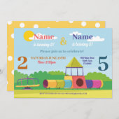パーク子供の誕生日ガールズボーイズAny Ageジョイントパーティー 招待状 (正面/裏面)