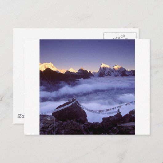パーク祈りの言葉フラッグスオンエベレストネパール ポストカード (正面/裏面)