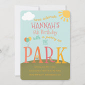 パーク誕生日パーティーへの招待 |プレイグラウンドパーティー 招待状 (正面)