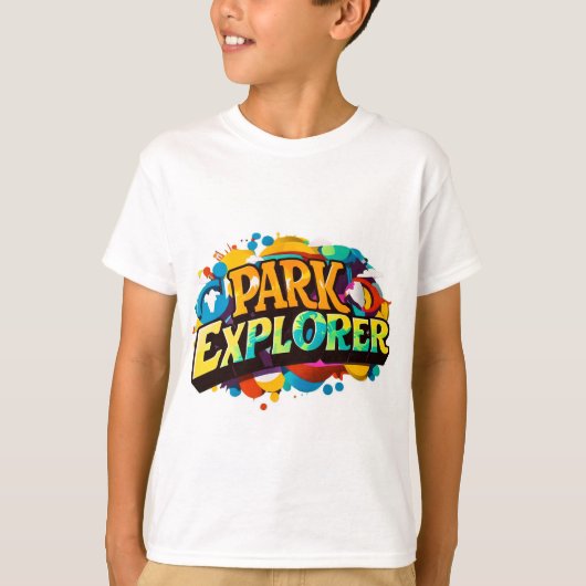 パーク鮮やかエクスプ数々のラー – カラータイポグラフィティー Tシャツ (正面)