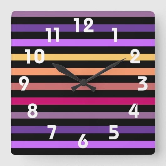 パーケストライプーの壁時計 スクエア壁時計 (正面)
