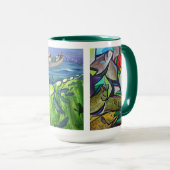 パーシー・アヴギークの抽象芸術魚釣り絵画 マグカップ (正面右)