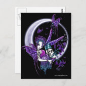 パージュタトゥームーンフラワーフェアリー葉書 ポストカード (正面/裏面)