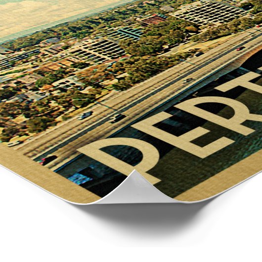 パースのポスターヴィンテージ旅行ポスターオーストラリア ポスター (角)