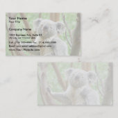 パースの動物園に木に坐っているコアラ 名刺 (正面/裏面)