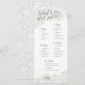 パースゲーム - ブライダルシャワーゲームカード (正面/裏面)