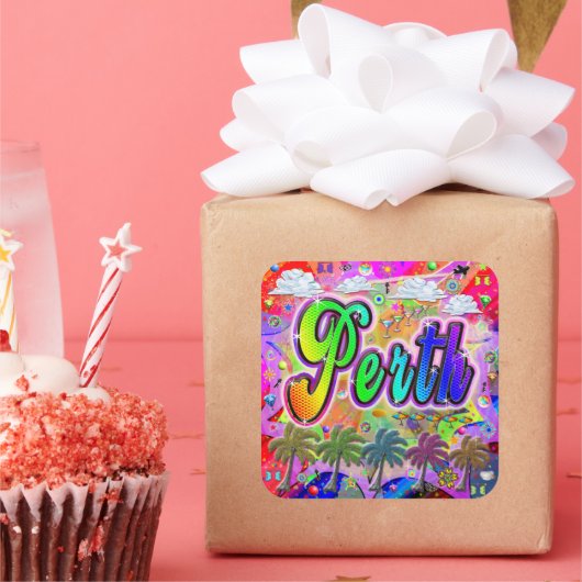 パースビスタエクスプレスステッカー スクエアシール (パーティー)