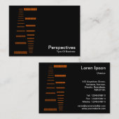 パースペクティブ – オレンジと白の黒 名刺 (正面/裏面)