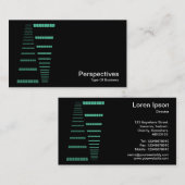 パースペクティブ – ターコイズと白の黒 名刺 (正面/裏面)