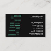 パースペクティブ – ターコイズと白の黒 名刺 (裏面)