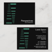 パースペクティブ – ターコイズと白の黒 名刺 (正面/裏面)