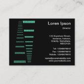 パースペクティブ – ターコイズと白の黒 名刺 (裏面)