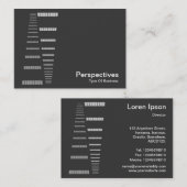 パースペクティブ – ダークグレーの白 名刺 (正面/裏面)