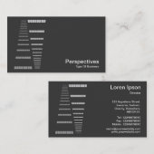 パースペクティブ – ダークグレーの白 名刺 (正面/裏面)