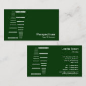 パースペクティブ – 濃い緑の上に白 名刺 (正面/裏面)