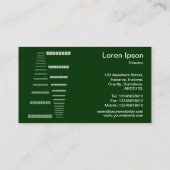 パースペクティブ – 濃い緑の上に白 名刺 (裏面)