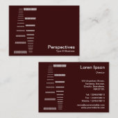 パースペクティブ – 濃い茶色の白 名刺 (正面/裏面)