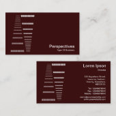 パースペクティブ – 濃い茶色の白 名刺 (正面/裏面)