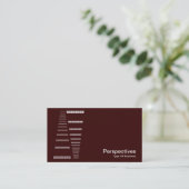 パースペクティブ – 濃い茶色の白 名刺 (スタンド正面)