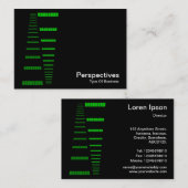 パースペクティブ – 緑と白の黒 名刺 (正面/裏面)