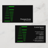 パースペクティブ – 緑と白の黒 名刺 (正面/裏面)