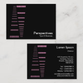 パースペクティブ – 黒のピンクと白 名刺 (正面/裏面)