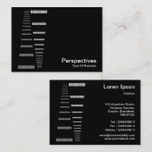 パースペクティブ – 黒の上に白 名刺 (正面/裏面)