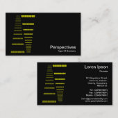 パースペクティブ – 黒の黄色と白 名刺 (正面/裏面)