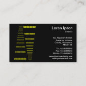 パースペクティブ – 黒の黄色と白 名刺 (裏面)