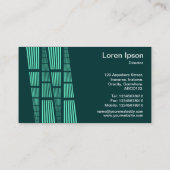 パースペクティブv2 -ターコイズと白の暗いティール(緑がかった色) 名刺 (裏面)