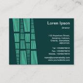 パースペクティブv2 -ターコイズと白の暗いティール（緑がかった色） 名刺 (裏面)