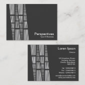 パースペクティブv2 – 濃い灰色の白 名刺 (正面/裏面)