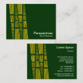 パースペクティブv2 – 濃い緑のオレンジと白 名刺 (正面/裏面)