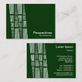 パースペクティブv2 – 濃い緑の白 名刺 (正面/裏面)