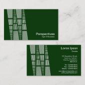 パースペクティブv2 – 濃い緑の白 名刺 (正面/裏面)
