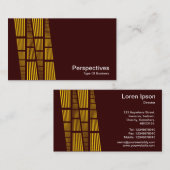 パースペクティブv2 – 濃い茶色の琥珀と白 名刺 (正面/裏面)