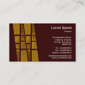 パースペクティブv2 – 濃い茶色の琥珀と白 名刺 (裏面)