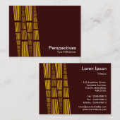パースペクティブv2 – 濃い茶色の琥珀と白 名刺 (正面/裏面)