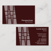 パースペクティブv2 – 濃い茶色の白 名刺 (正面/裏面)