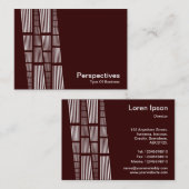 パースペクティブv2 – 濃い茶色の白 名刺 (正面/裏面)