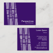 パースペクティブv2 – 白オン深い紫 名刺 (正面/裏面)