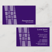 パースペクティブv2 – 白オン深い紫 名刺 (正面/裏面)