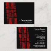 パースペクティブv2 -赤と白オン黒 名刺 (正面/裏面)